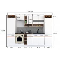 Bucatarie COSSY NEW 300 Stejar Sonoma